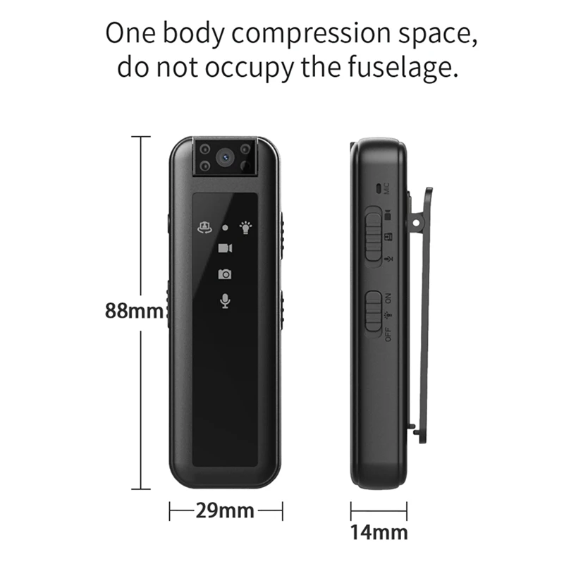 HD 1080P Night Vision Mini DV Camera Invisible Sports Outdoor Human Camera Small Law Enforcement Recorder Durable Easy To Use