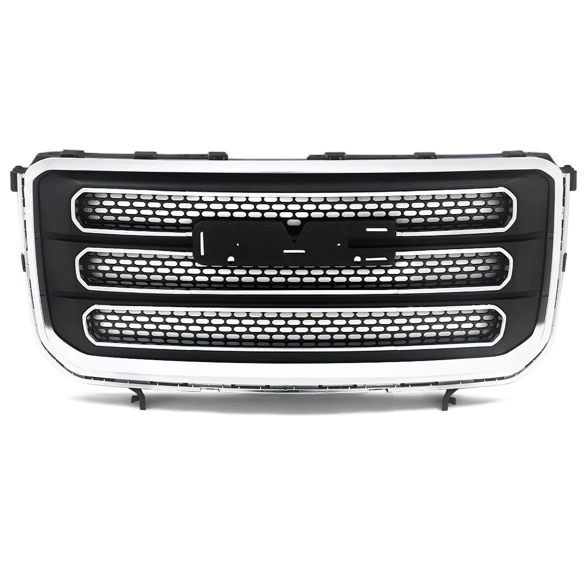 Front Upper Bumper Grille Grill Chrome+Black Fit For GMC Acadia SLT 2013-2016