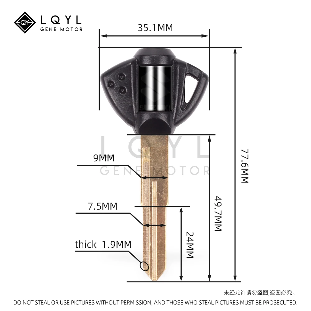 LQYL New Blank Key Motorcycle Replace Uncut Keys For SUZUKI R650SE DL650 A TL1000r GSX Bandit Katana 750 Vstrom 650 SV650 SV1000