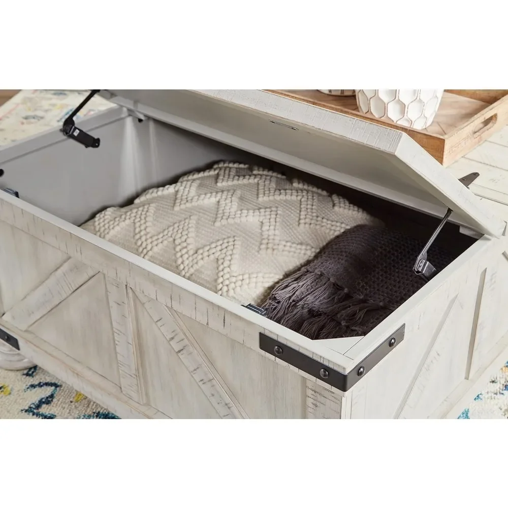 Cafe Table, Casual Cocktail Tables with Storage, Whitewash, Cafe Table