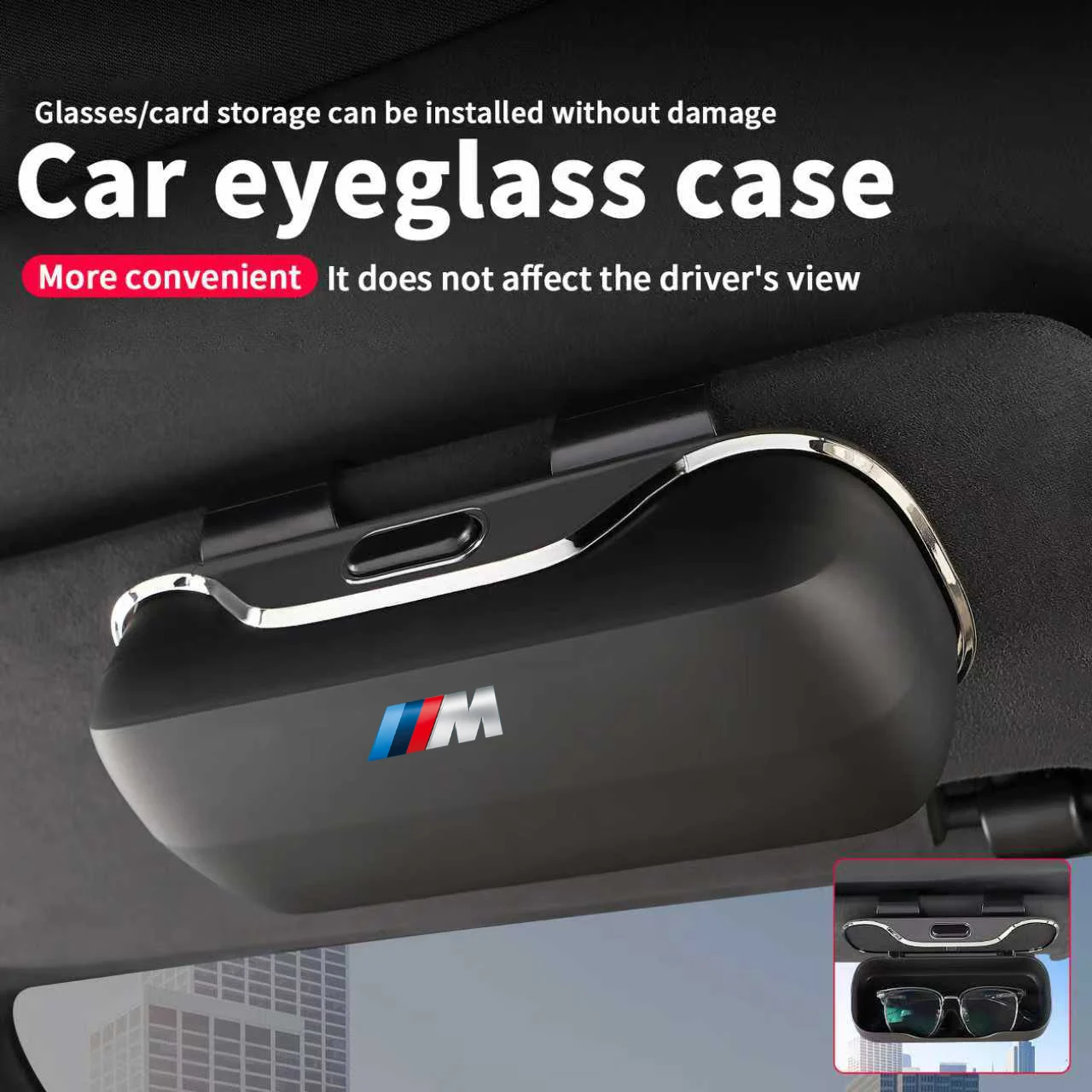 

Car Sun Visor Sunglasses Case Glasses Organizers Box For BMW E46 E90 E60 F30 F10 E39 E36 F20 E87 E90 E70 E91 E30 G30 E53 F31 G20