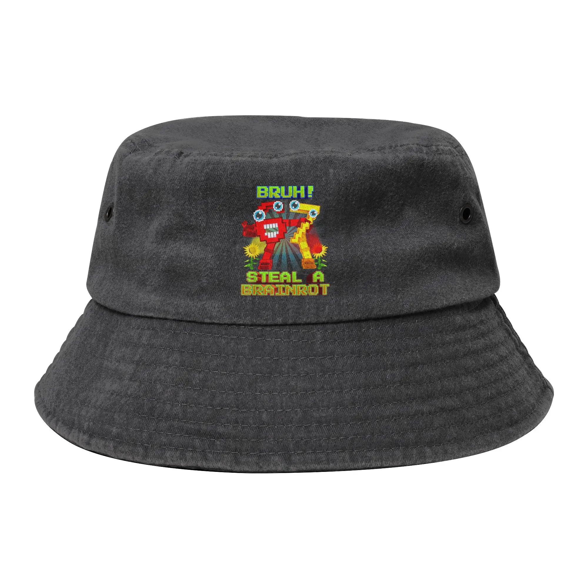 Bruh Secret 67 Six Seven 6-7 Brainrot Bucket Hats Unisex Outdoor  Distressed Cotton Fishing Hat Beach Bob Hat