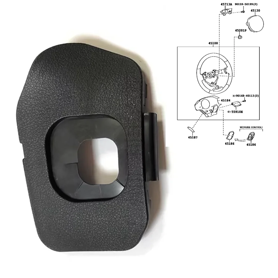 Wooeight 1Pc Fit For Lexus CT200h 2010-2013 Steering Wheel Lower Cover Switch Kit Dust Cover 45187-76010-C0/45186-76010-C0