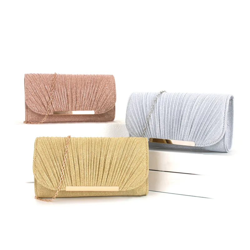 

Crossbody Dinner Evening Bag Women Clutch Pleated Round Bottom HandBag Evening Bag for Women Purse Wallet