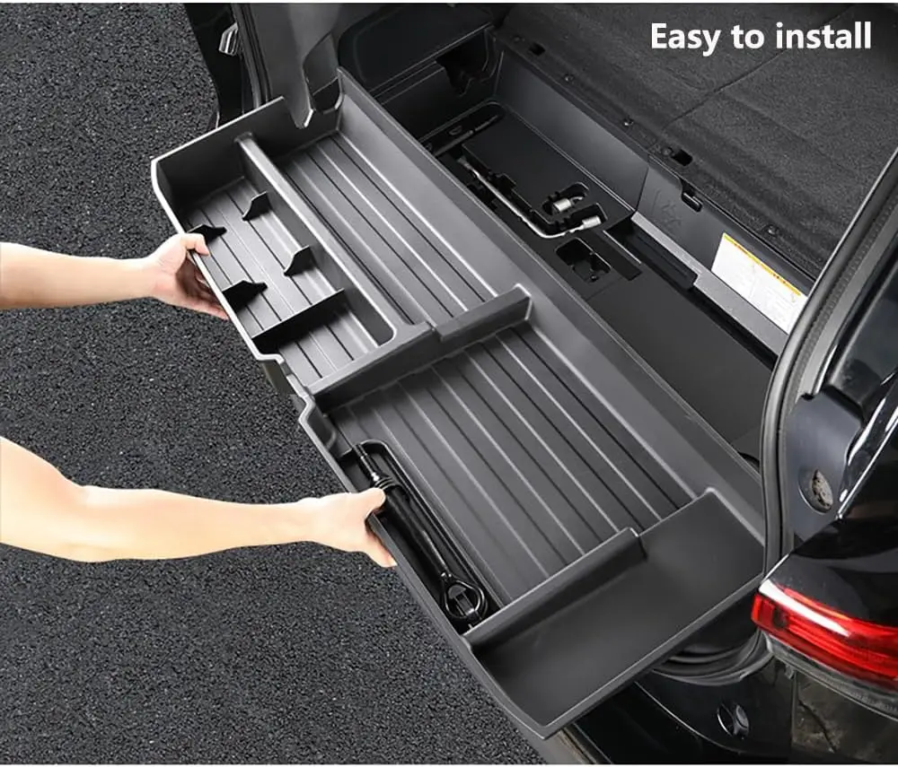 2020 - 2026 SUV Trunk Hidden Storage, Under - Cargo Floor Bins, TPE, Black, Extra Space