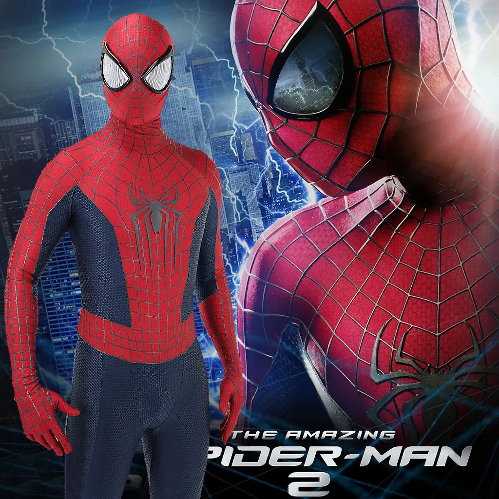 3D LOGO TASM 1 Cosplay Amazing SpiderMan Andrew Garfield Costume Bodysuit Superhero Outfit Zentai Suit Spandex Halloween Costume