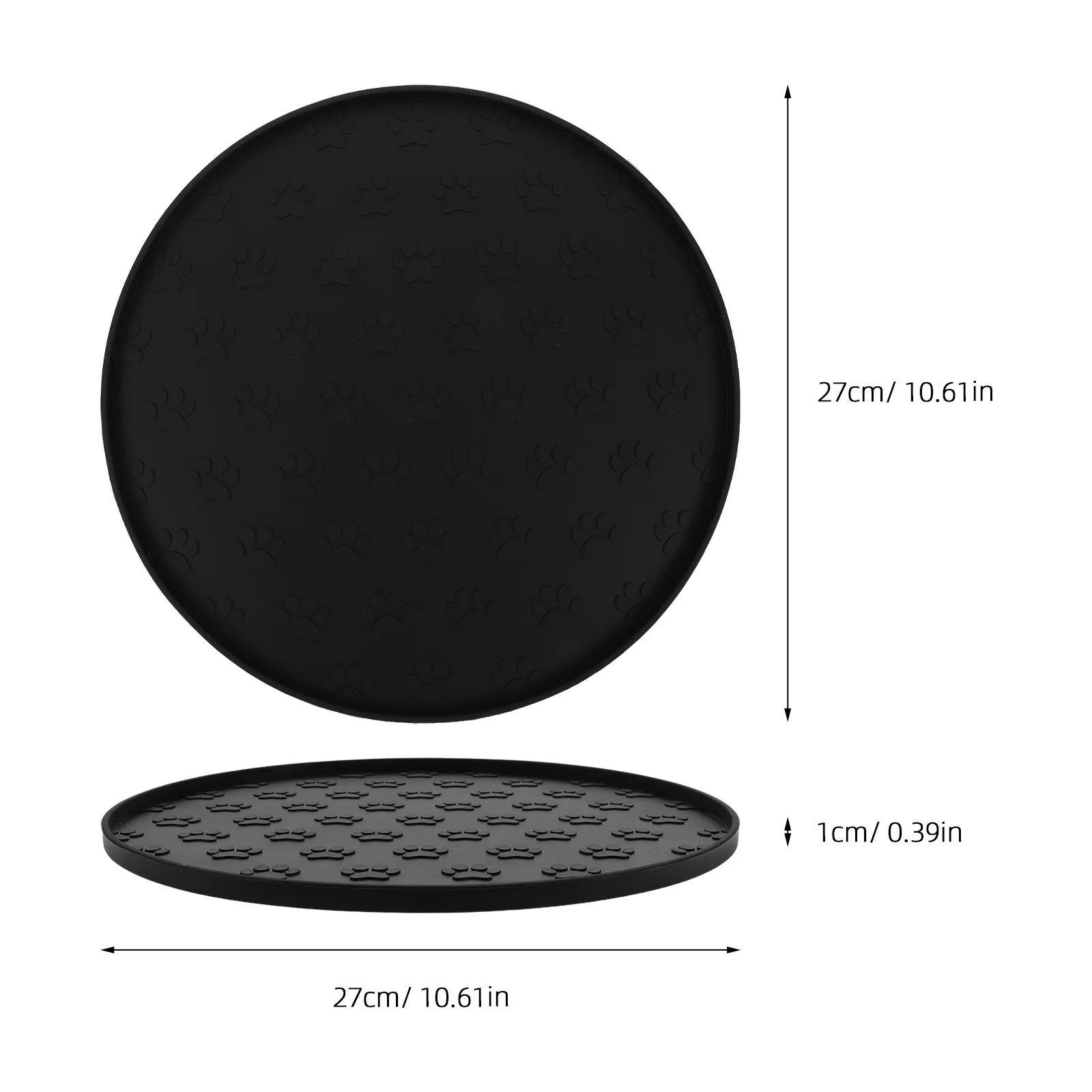 حصيرة تغذية الحيوانات الأليفة المستديرة المصنوعة من السيليكون مقاومة للماء بحواف مرتفعة لأطباق طعام القطط والكلاب غير قابلة للانزلاق وسهلة التنظيف من السيليكون لأطباق الكلاب #6