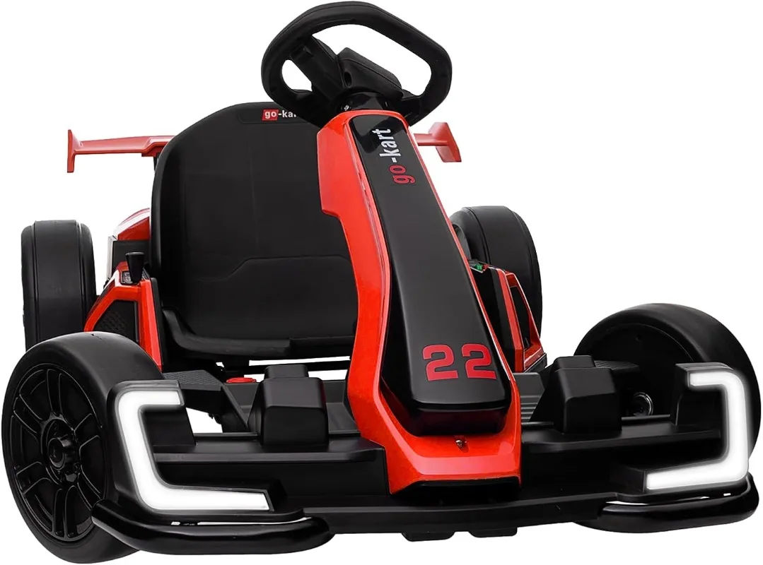 KerryYoo K61 Go Kart Auto elettrica Drift Kart con sedile regolabile in lunghezza, giocattolo da giro all'aperto 24V con modalità 4 velocità