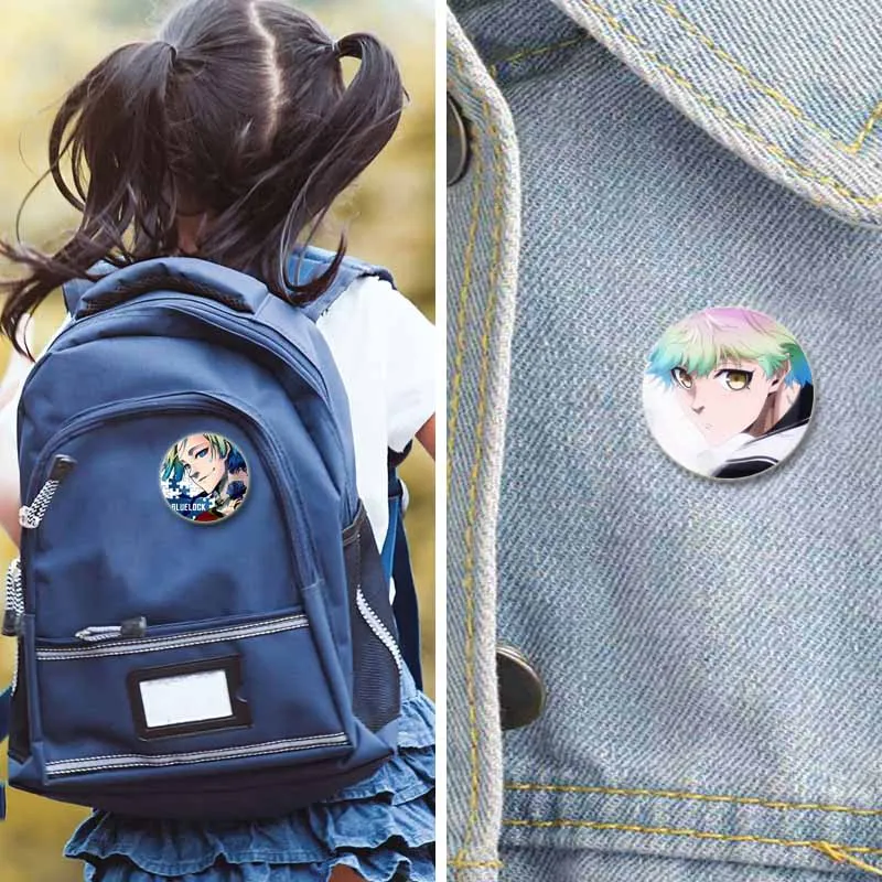شارة القفل الأزرق أنيمي ، شارات الكرتون تأثيري ، اكسسوارات المجوهرات على ظهره ، شخصية أنيمي ، Isagi ، Bachira ، Nagi ، Karasu #4