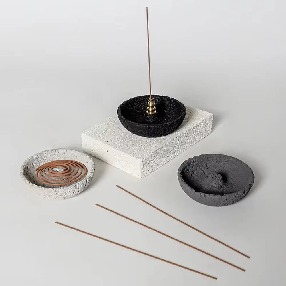 Cement Cement Incense Burner Concrete Texture Plug in Aromatherapy Holder Multi-functional Planetary Style Incense Stick Stand