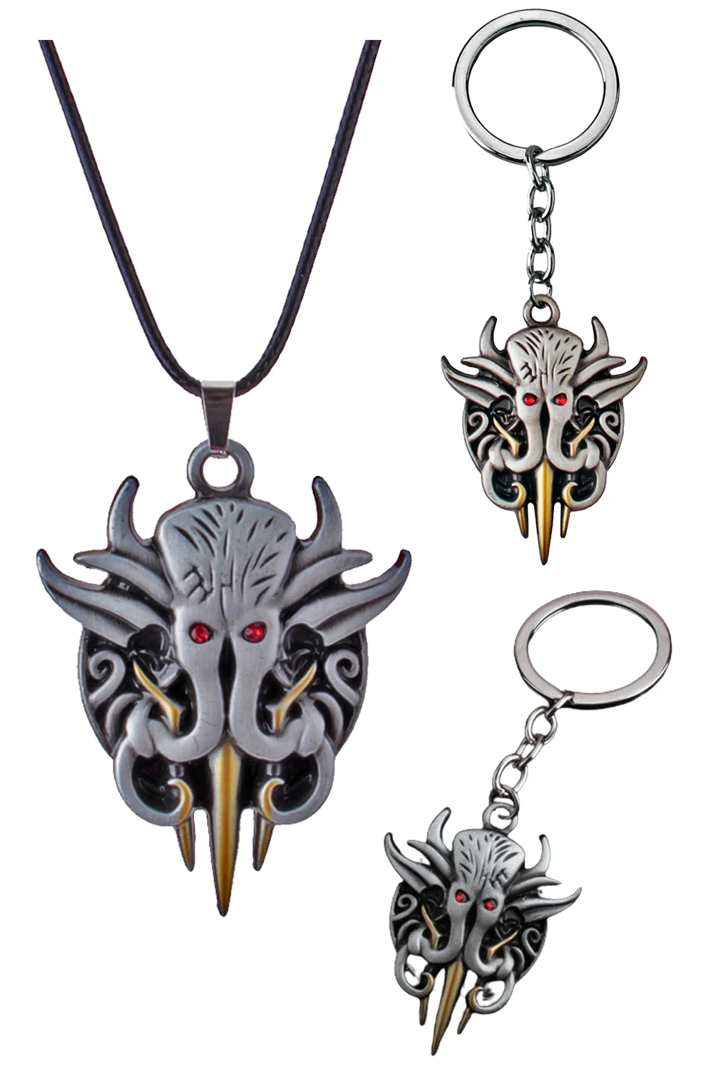 Cthulhu Cosplay Fantasy Necklace Key Chain Game Balder Gate Costume Accessory Women Men Adult Halloween Carnival Suit Prop