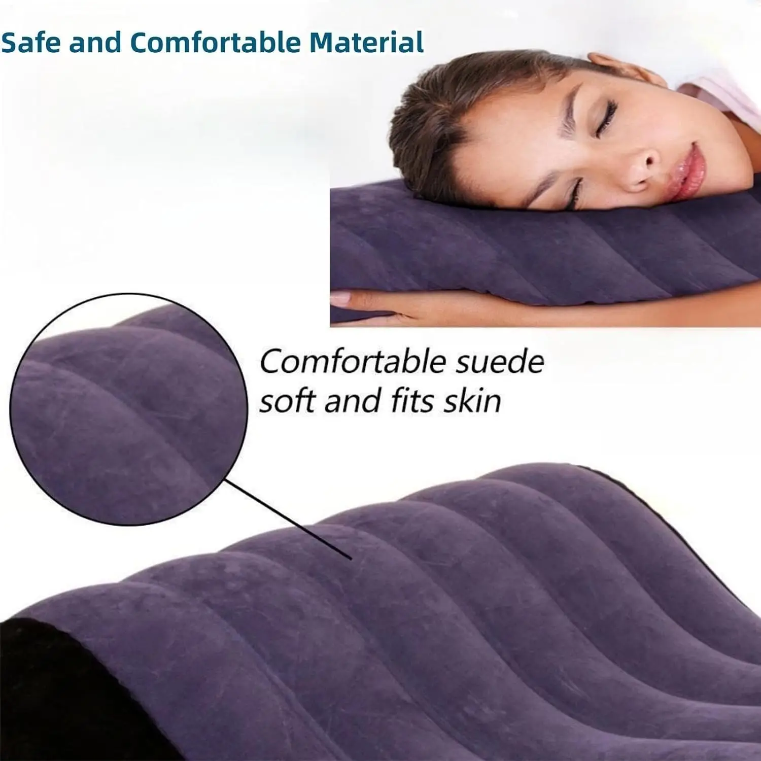 Multifunctional Inflatable Pillow Body Pillow Lumbar Yoga Pillow Travel Positions Support Air Cushion Triangular Pillow