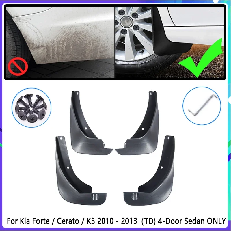 4 PCS Car Mud Flaps for Kia Forte Cerato K3 TD 2010 2011 2012 2013 Mudguard Splash Guards Fender Mudflaps Auto Accessories