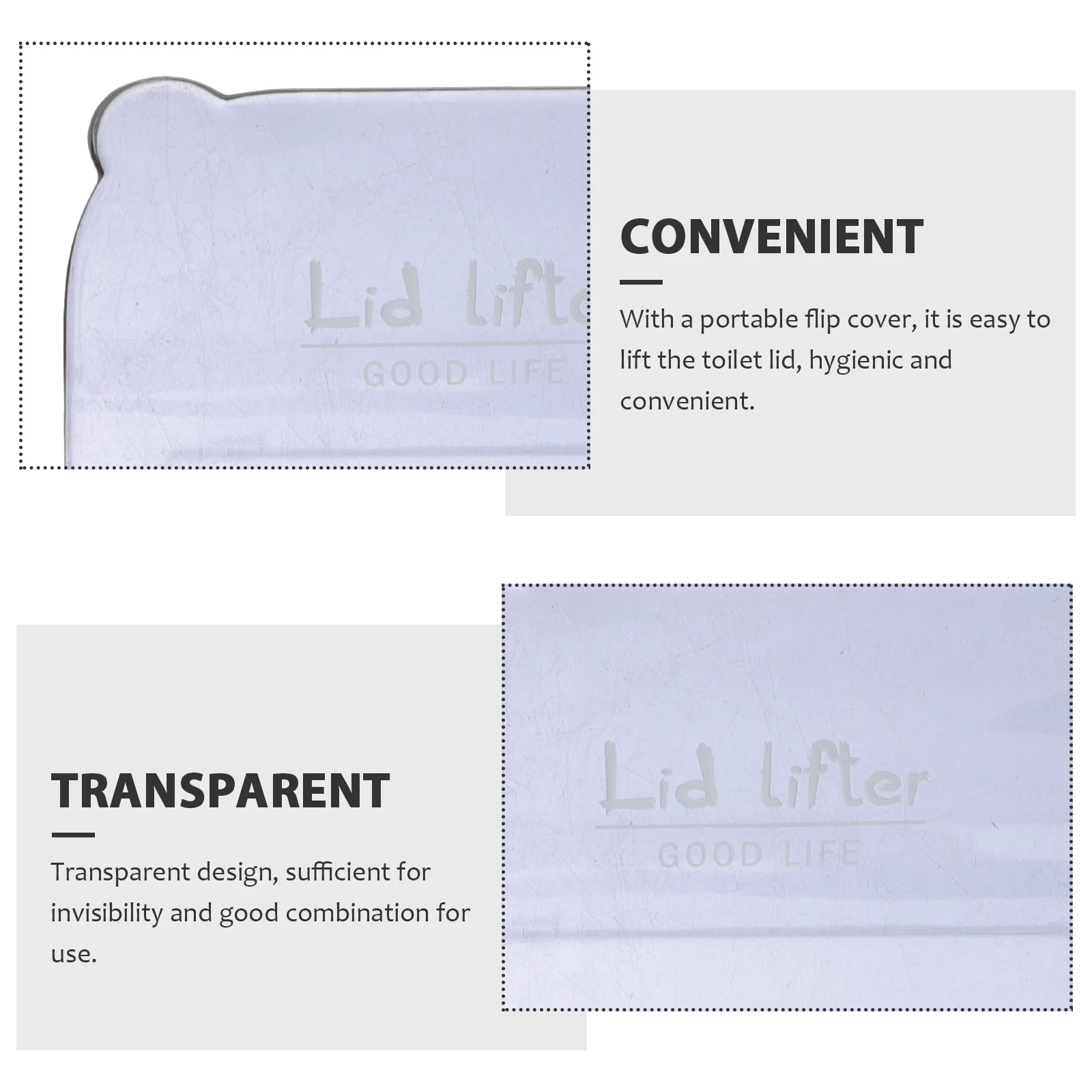 

3Pcs Toilet Seat Lifter Sticky Bathroom Handle Cute Design Easy Install Avoid Touching Seats Labor Saving Toilet Lid Lifter