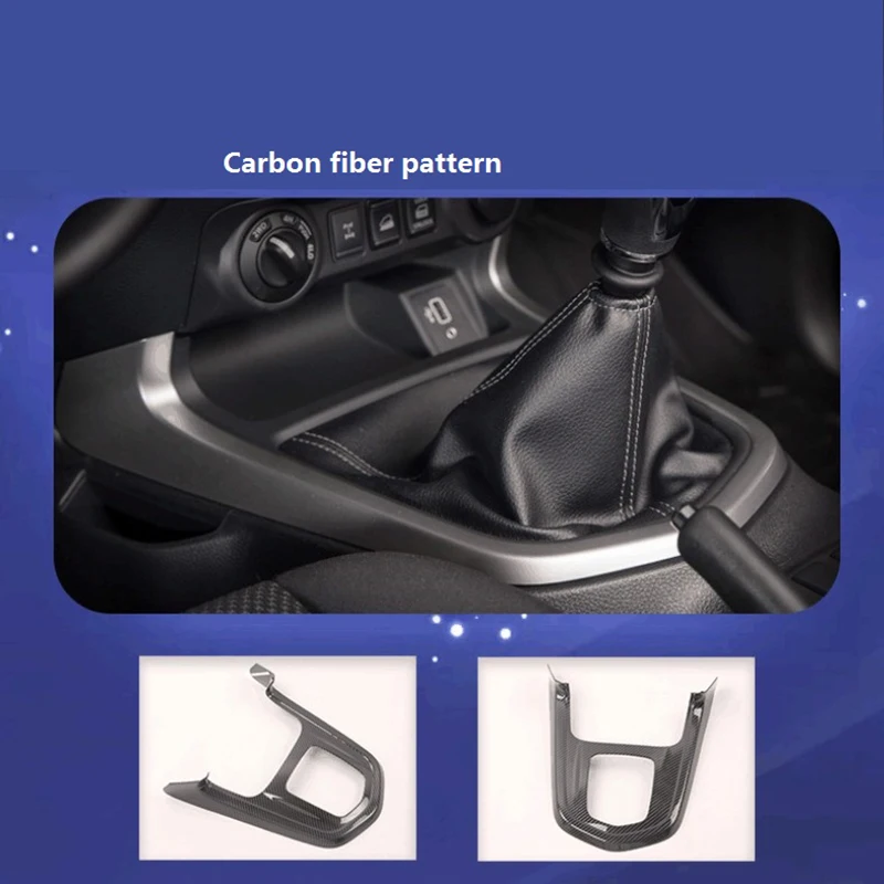 Carbon Fibre for Nissan Navara NP300 2016-2019 Car Gear Shift Knob Frame Panel Decoration Cover Trim Sticker Accessories