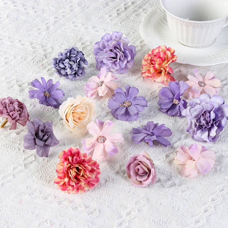 Rose Artificial Flowers Combo for Home Decor Wedding Party Decoration Fake Flowers Bridal Bouquet Craft Garland Gift Accessories