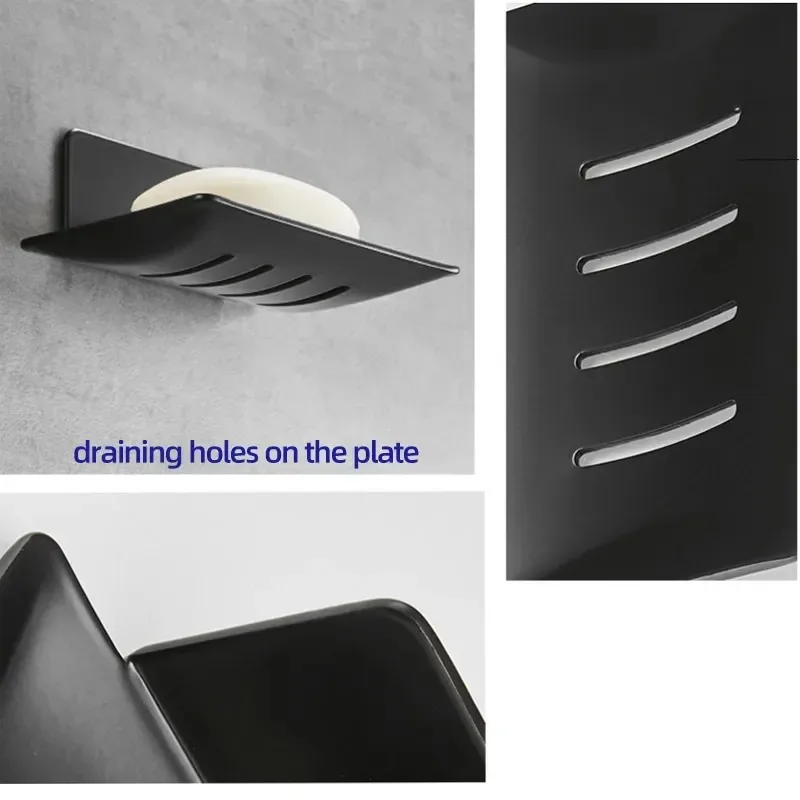 Baokemo Stainless Steel Bathroom Shower Storage Soap Tray Mesh Rack Soap Dishes Wall Mounted Drain Soap Dish Box 1 Pcs image 4
