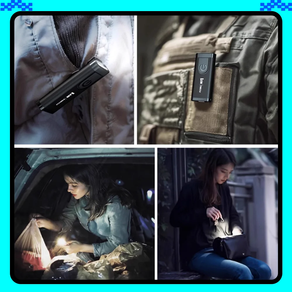 LEM T5/T5 PRO مصباح يدوي صغير سلسلة مفاتيح محمولة ضوء نوع-C قابلة للشحن ضوء العمل 200mAh 100LM فانوس جيب التخييم
