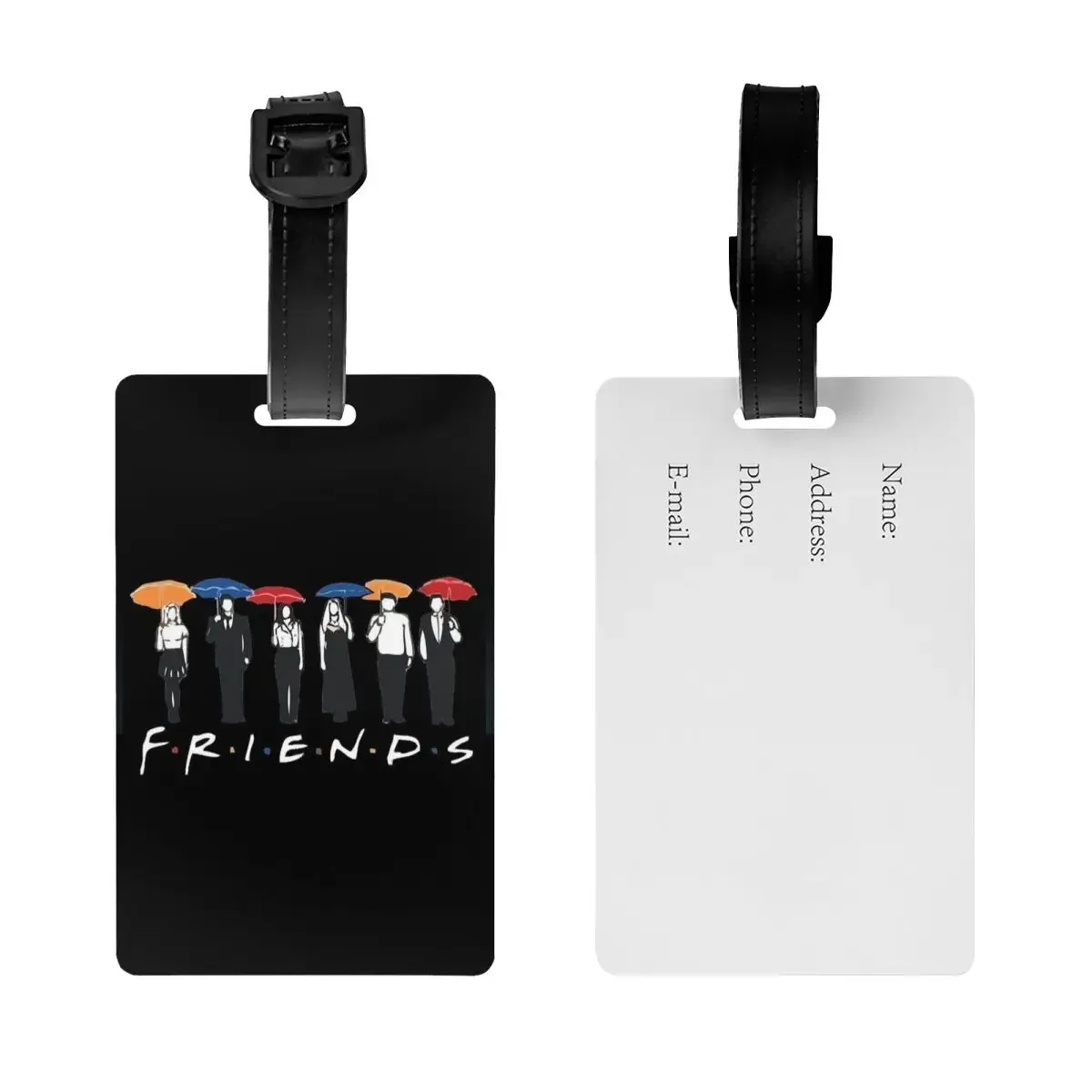 Custom Classic Friends TV Show Luggage Tag With Name Card Privacy Cover ID Label for Travel Bag Suitcase