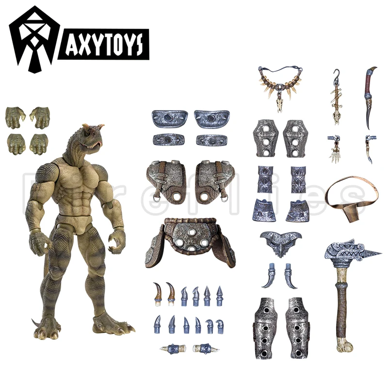 1/12 7.87 pollici Axytoys Action Figure Dinosaur Battlefield Carnotaurus Warrior recute Warrior Veteran spedizione gratuita