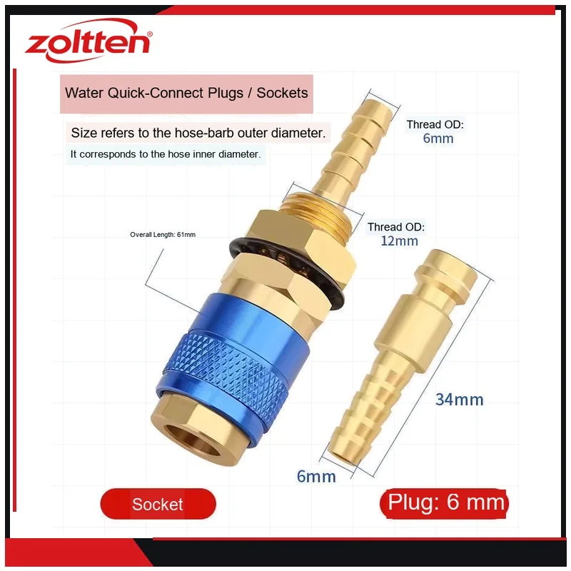 TIG Torch Gas Hose Quick Connectors for Oxygen Acetylene with 4-Fen Thread Conversion Fittings