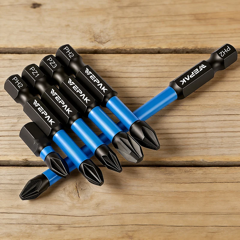 VEPAK S2 Steel Impact Bits/Nut Setters/Extension Bars Magnetic Anti-Slip for Impact Drill/Electric Screwdriver