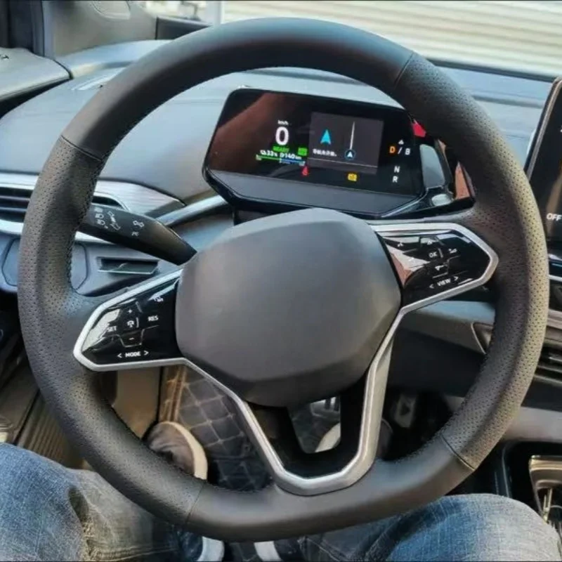 

Customize Non-Slip Comfortable Microfiber Leather Car Steering Wheel Cover ID.4 ID.3 ID3 Steering Wrap Cover For Volkswagen ID4