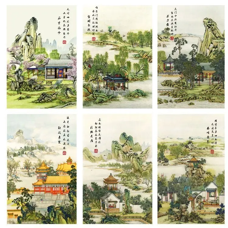 

11CT Scenery of Chinese attic Pre-Printed Cross Stitch DIY Embroidery Set Handiwork Handmade Handicraft Needlework Needle Crafts