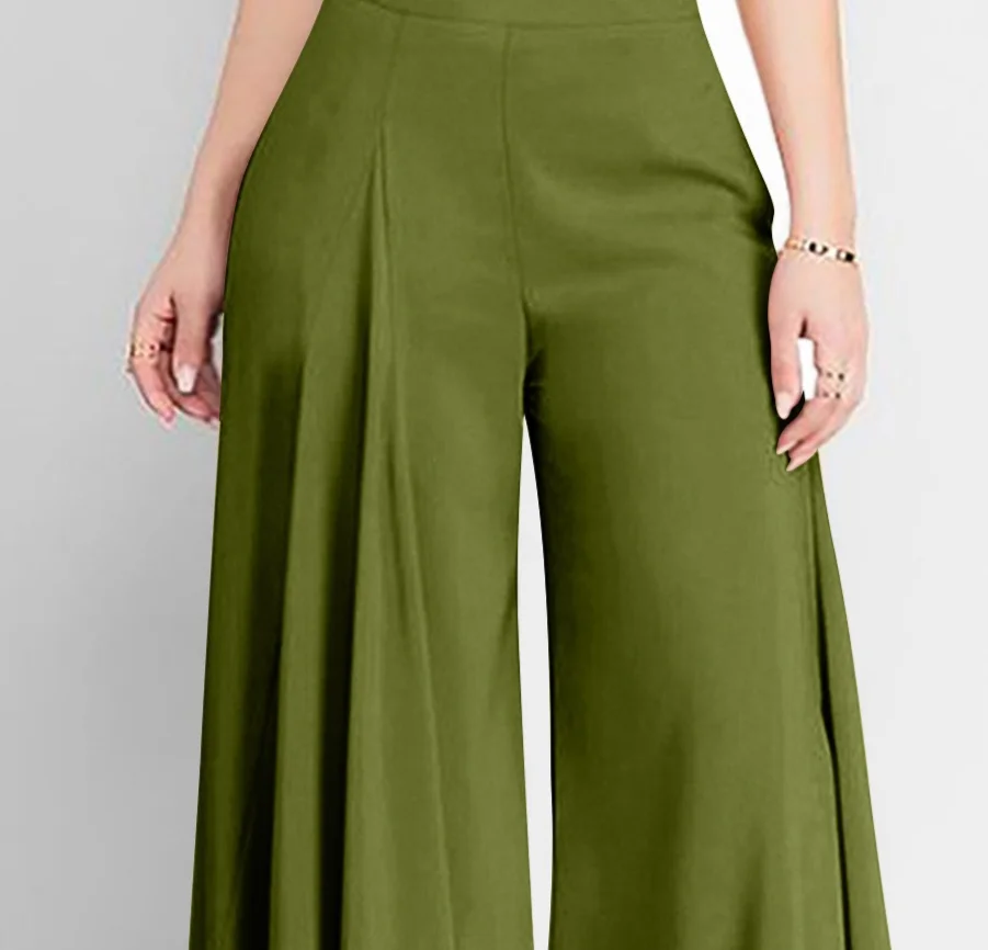 Women Open Crotch High Waist Wide Leg Pants Hidden Zipper Female Elegant Flare Trousers Crotchless Holiday Loose Long Pant New