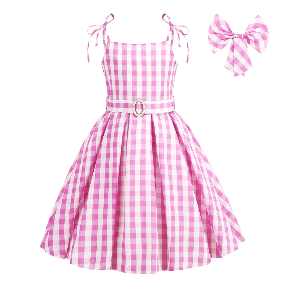 Barbie Mädchen Kostüm Kleid Plaid für Geburtstag Kinder Halloween Kinder Kleidung Mädchen Party Kleider Prinzessin Cosplay