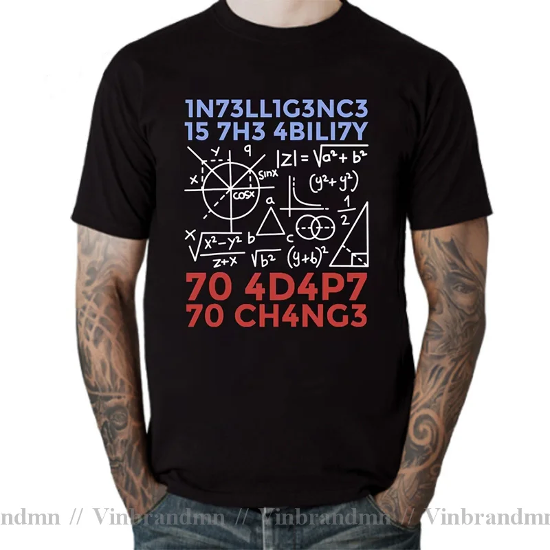 Stephen Hawking Tee Shirt Intelligence Men T Shirt Intelligence Is The Ability To Adapt To Change Vintage Science Slogan T-Shirt