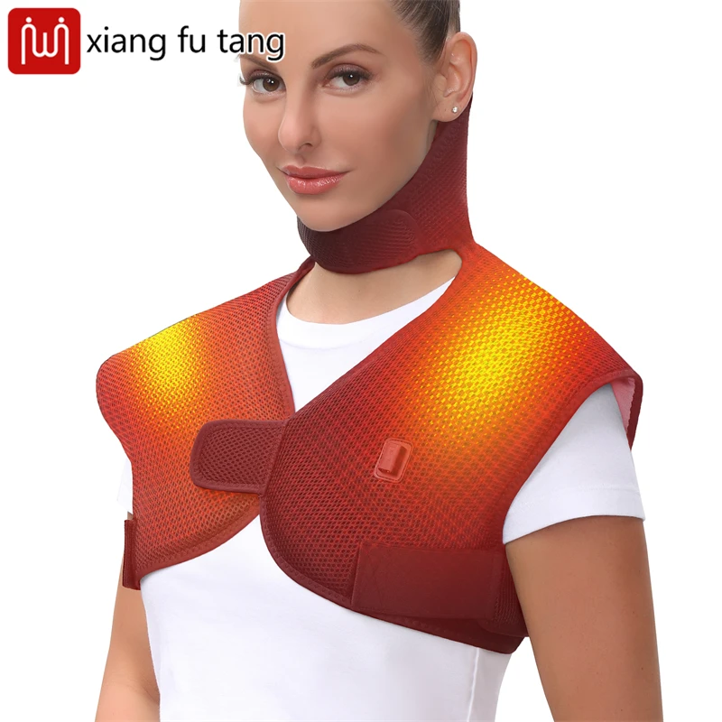 

Шаль/жилет с вибромассажем с подогревом — уход за плечами, снимает боль в шее и спине, 3-ступенчатая настройка, для офисных работников и пожилых людей