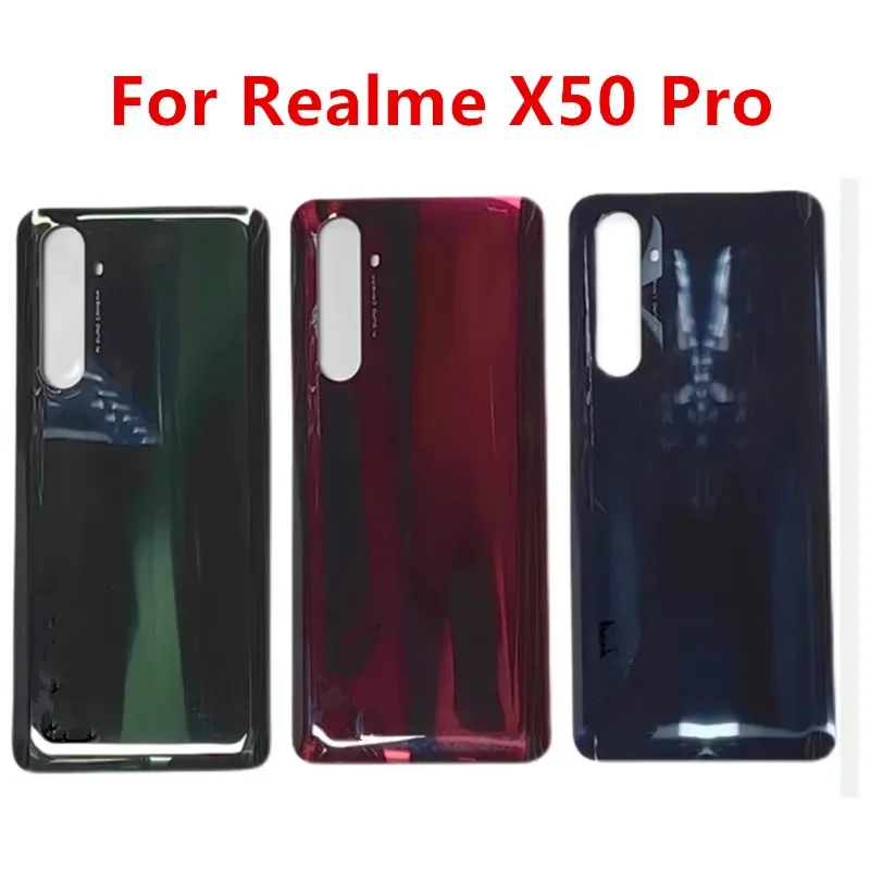 

Корпус X50Pro для Realme X50 Pro 5G 6,44 дюйма, стеклянная крышка аккумулятора, ремонт, Замена задней крышки телефона, Задняя деталь + клей