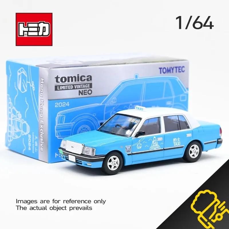 TAKARA TOMY TOMICA TLV Hong Kong Taxi Taxi 1:64 Diecast alloy car model decorative ornaments for children's holiday gifts.