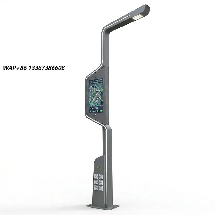 Lighting Smart Display Led Screen Street Poles P6 Outdoor Pole Poster Led Advertising Screen