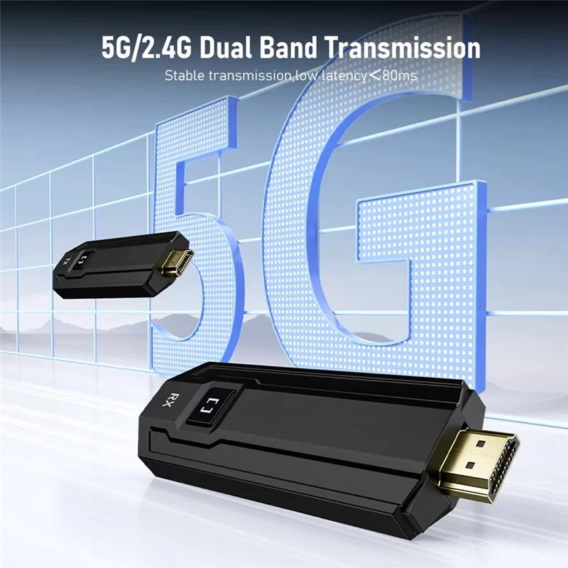 【B74A】-Compatible Wireless Transmitter And Receiver 1080P For Laptop TV Projector Monitor Camera Audio Meeting Transmitter