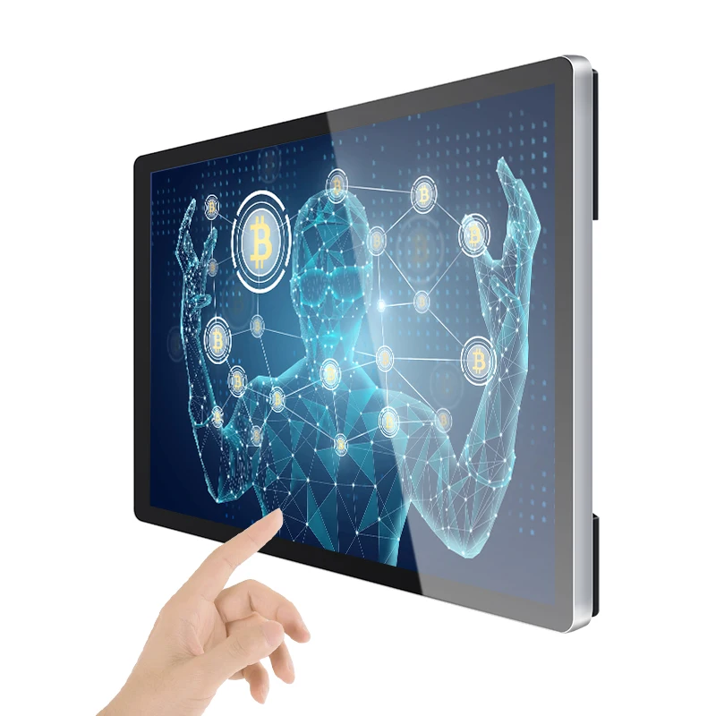 32 43 Inch Wall Mount LCD Multi Touch Screen Monitor Support IR And Capacitive Touch Display