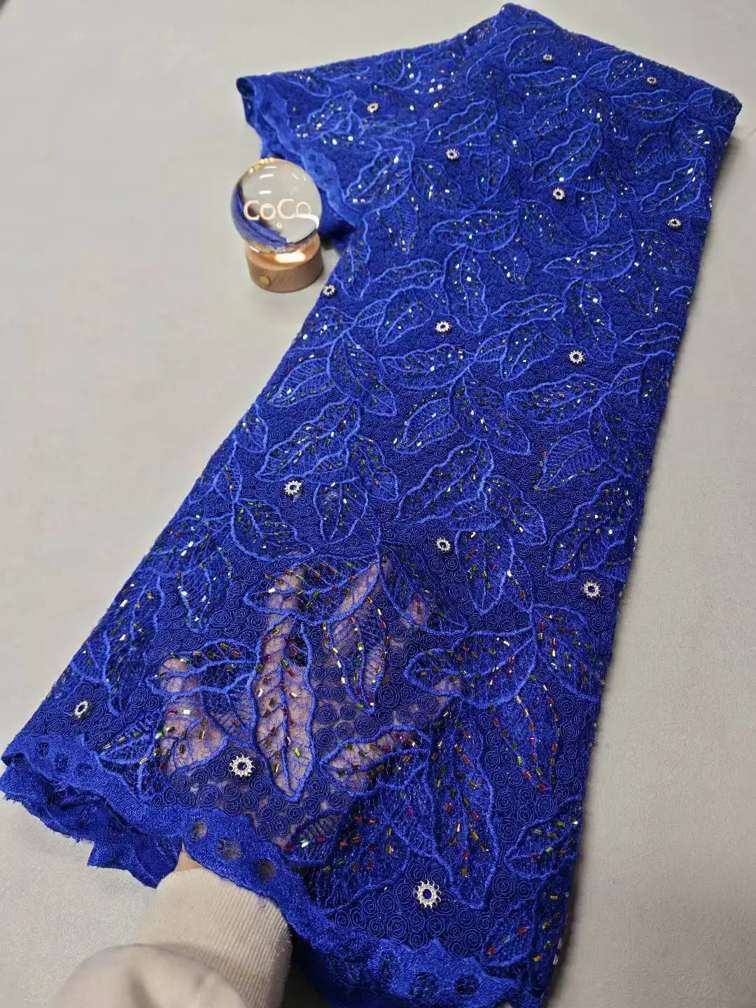 

2026 High Quality African Nigerian Tulle Lace Fabric Embroidery Sequins French Guipure Fabric for Party/Wedding Dresses 5 Yards