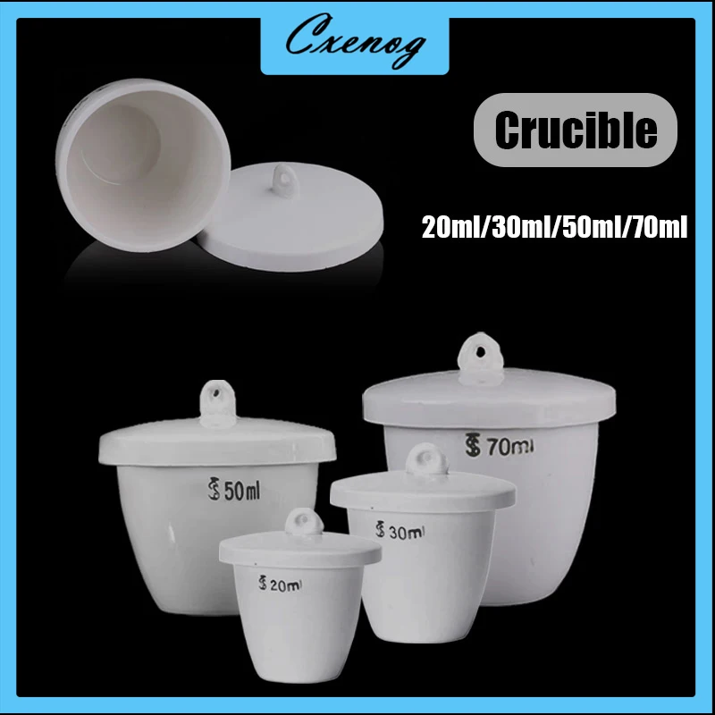20-100ML High Temperature Resistant Ceramic Crucible with Cover Laboratory Porcelain Crucible