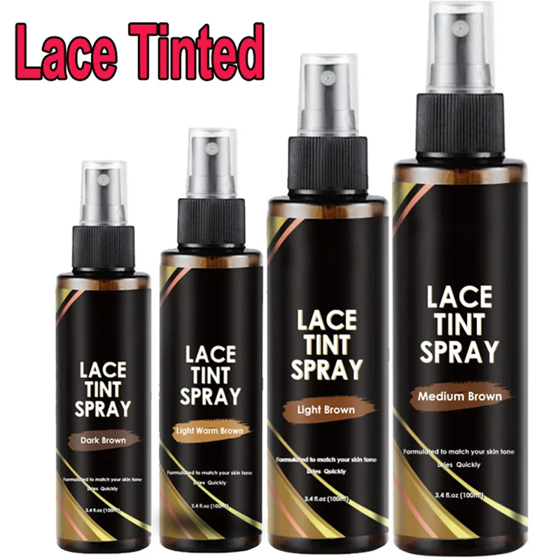 

Flechazo Lace Tint Spray For Wigs Dark Brown Middle Brown Light Brown Lace Tinted Spray Lace Tinting Mousse For Lace Melt 100ML