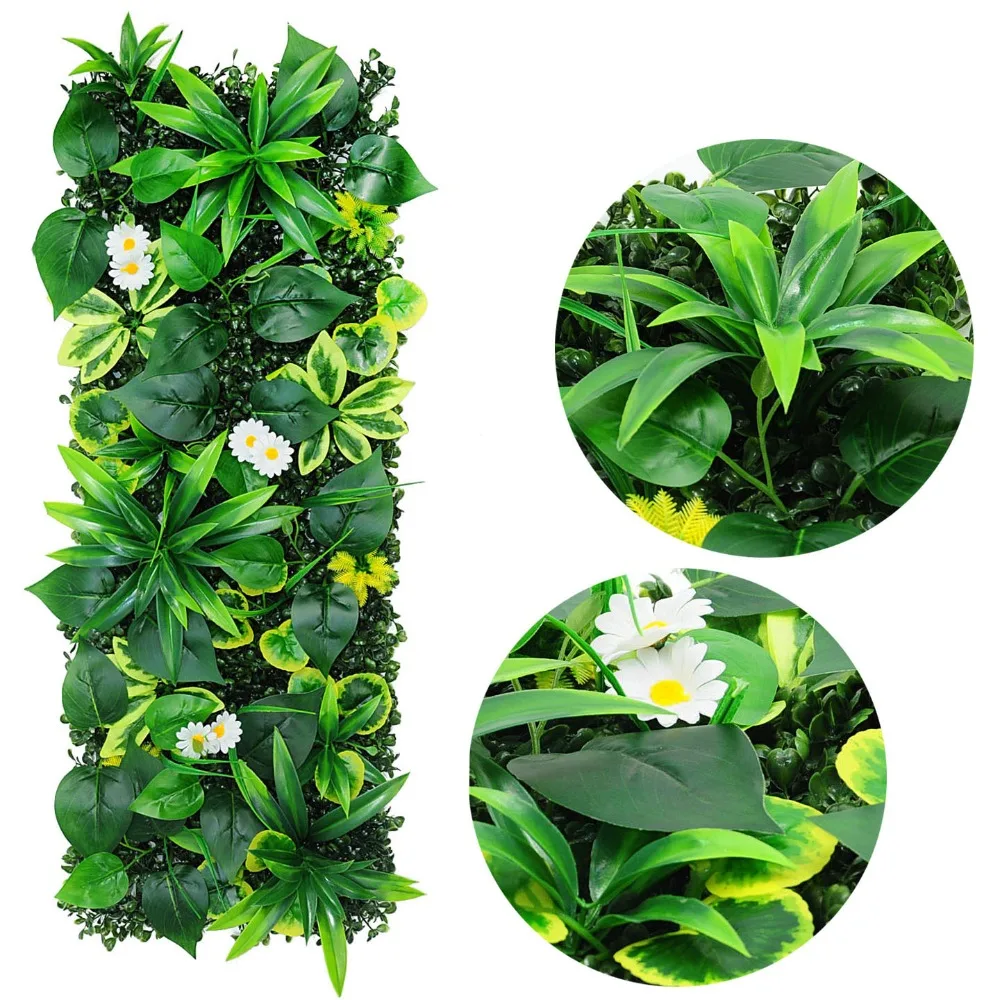 DIY Artificial Plant Wall Panel 75x25cm UV Protection Artificial Eucalyptus Carpet Green No Watering Artificial Fern Grass