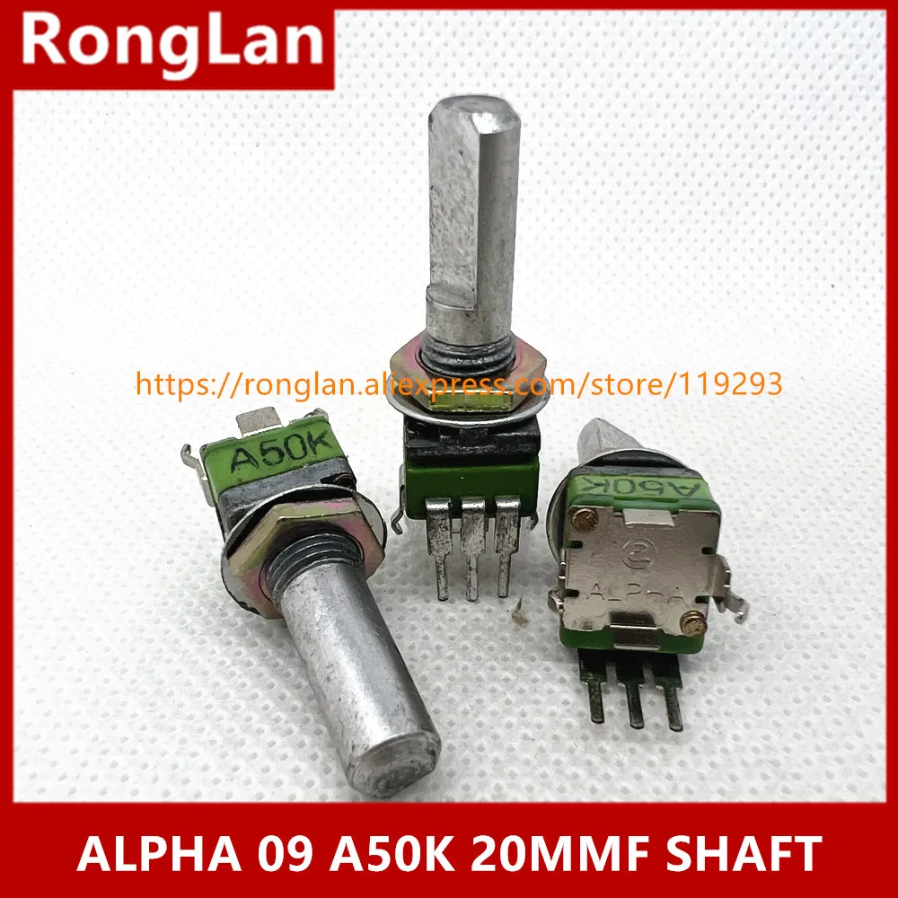 [BELLA]ALPHA import precision RK097N 09  joint potentiometer Single A50K 20MMF shaft --10pcs/lot