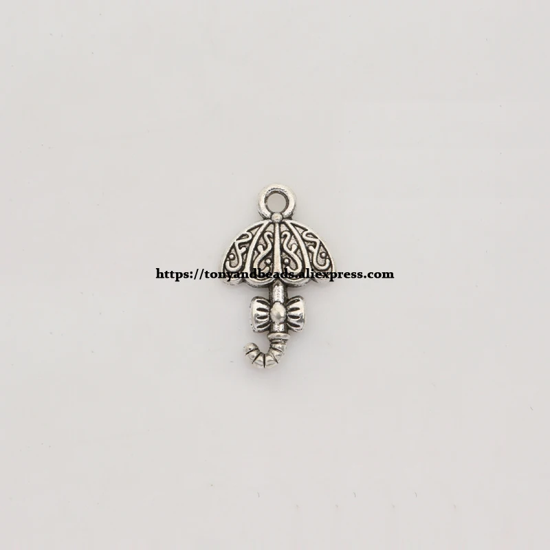 (50Pcs/Lot) Zinc Alloy Tibetan Silver European Charm Umbrella-Shape Pendant Size 18x11mm ZN49091