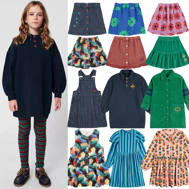 

2025 New Autumn Winter Kids Cotton Dress Baby Girl Green Velvet Half Skirt Girl Girl's Corduroy Dress Korean Children's Dress