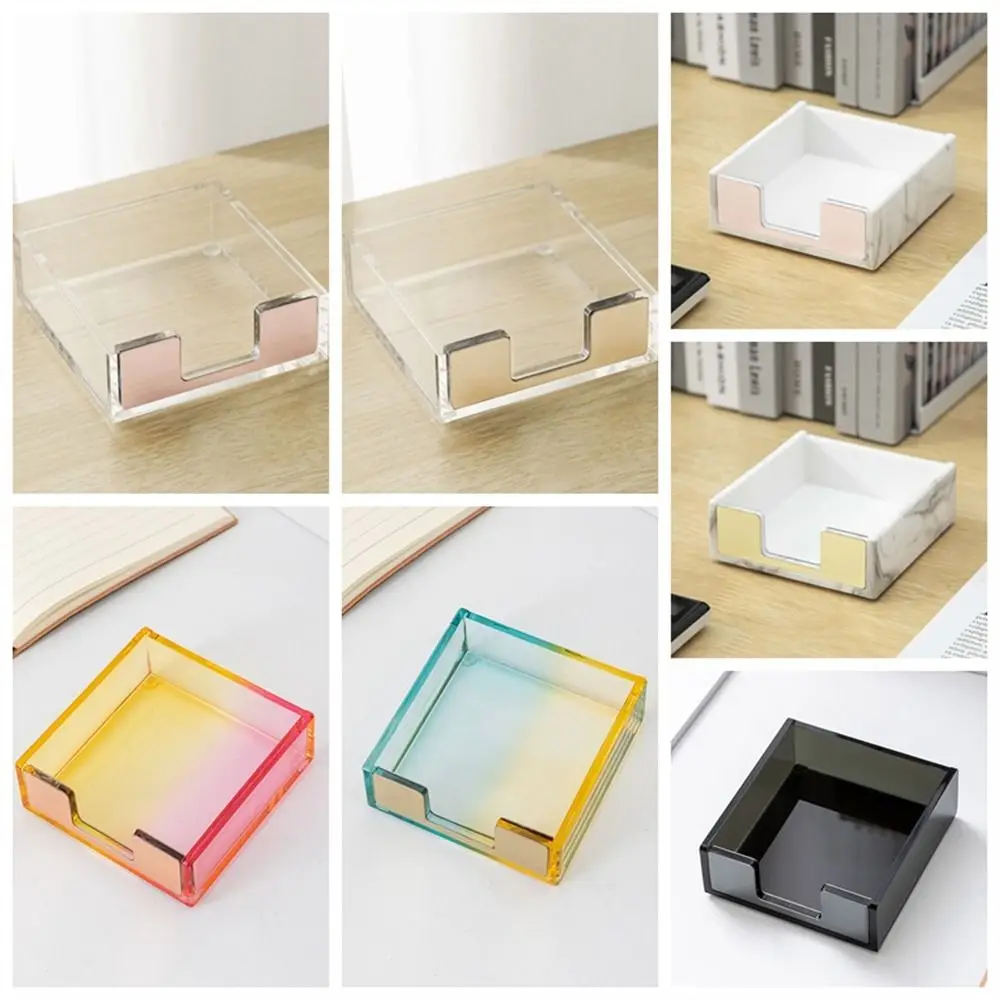 Imagem -06 - Clear Sticky Notes Box Transparente Acrílico Notepads Organizador Cubo Memo Pad Titular Material de Escritório Home Decor Sheets