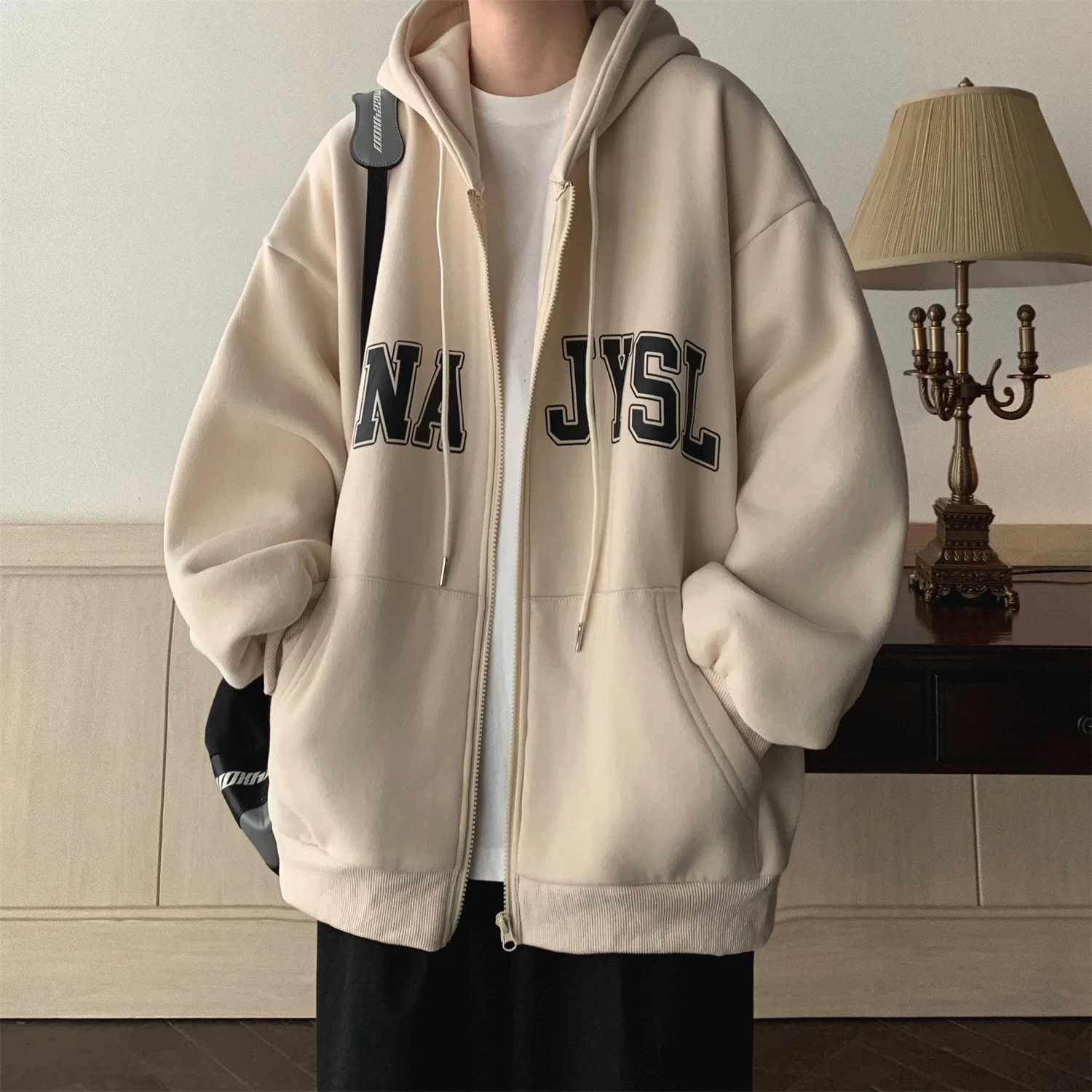 Mens Jacket Fashion Daily Streetwear Youthful Spring Autumn Letter Hooded Loose Oversize M-5XL Korean Style Teenagers Casual New