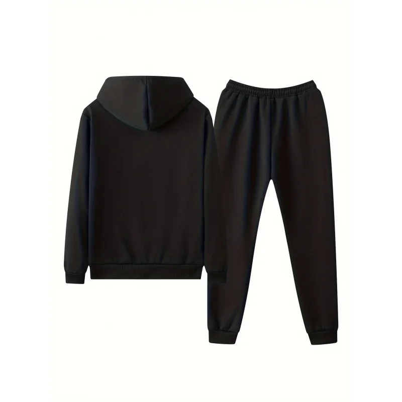 الرجال الشتاء مقنعين المخملية سميكة عارضة الرياضة البدلة غريب الأشياء بلوزات مجموعة البلوز رجل هوديي رياضية مجموعات #3