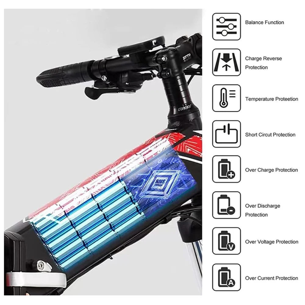 E Bike Battery 48V 52V 60V 72V 20ah 30ah 40ah 45ah Ebike Battery With Charger Bicycle Battery Pack For 150w-1000w Motor