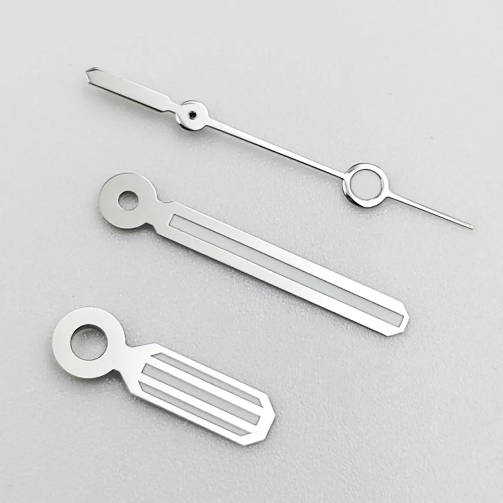 Lancette dell'orologio Puntatore argento luminoso verde adatto per NH35 NH36 ETA 2824 2836 Orologi Parti di movimento automatico