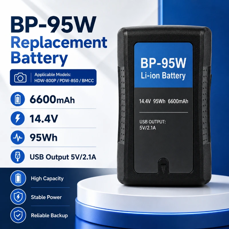 H BP-95W Is Suitable for  Sony Broadcast Grade Camera HDW-800P PDW-850 BMCC 6600ma  Long-range  Rechargeable  Battery